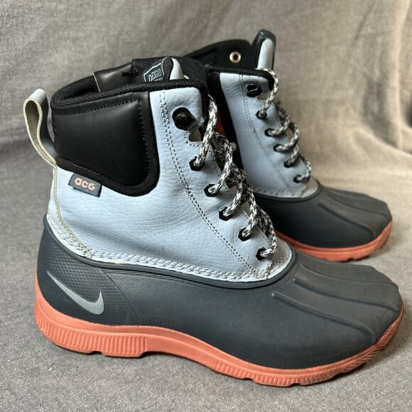 Nike ACG Rain Boots Womens Size 7 Lunarstorm Zip up Ultra Light Blue Coral - Picture 2 of 12